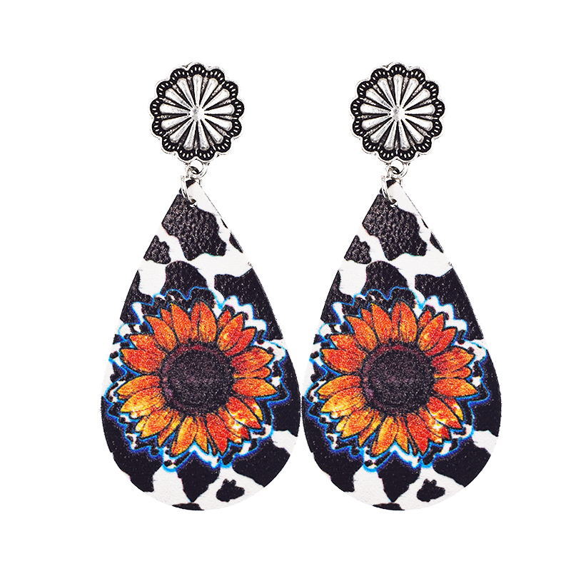 Wholesale Vintage Western Cowboy Leather Earrings